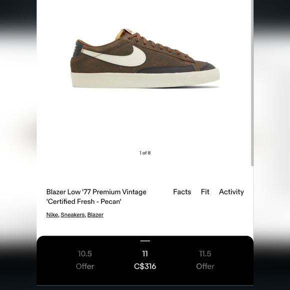 OG Nike Blazer Low '77 Premium Vintage 'Certified Fresh - Pecan' - Picture 13 of 13